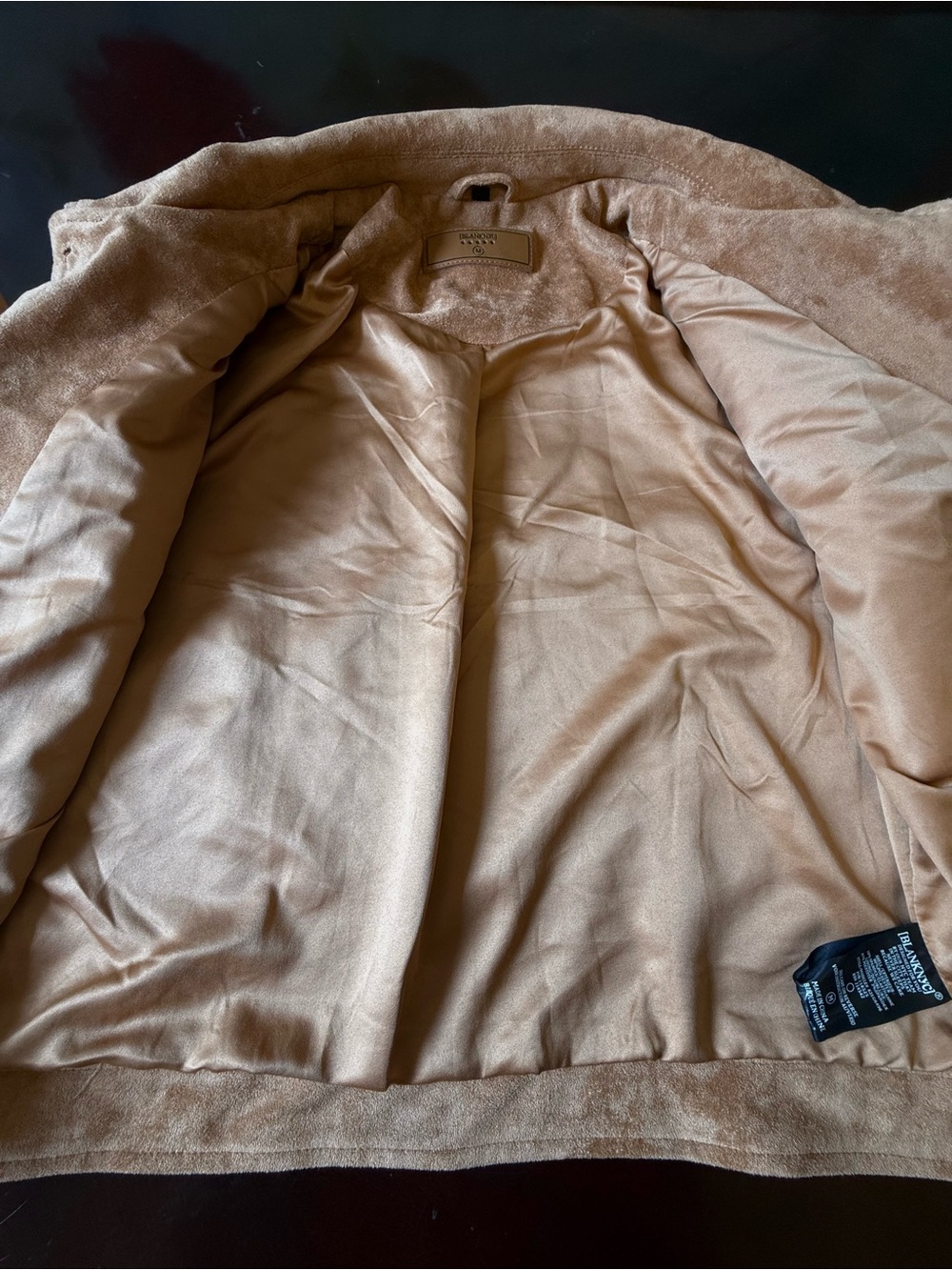 BLANK NYC Womens Faux Suede Trucker Jacket Crop Brown Grunge Country Medium - Picture 8 of 8